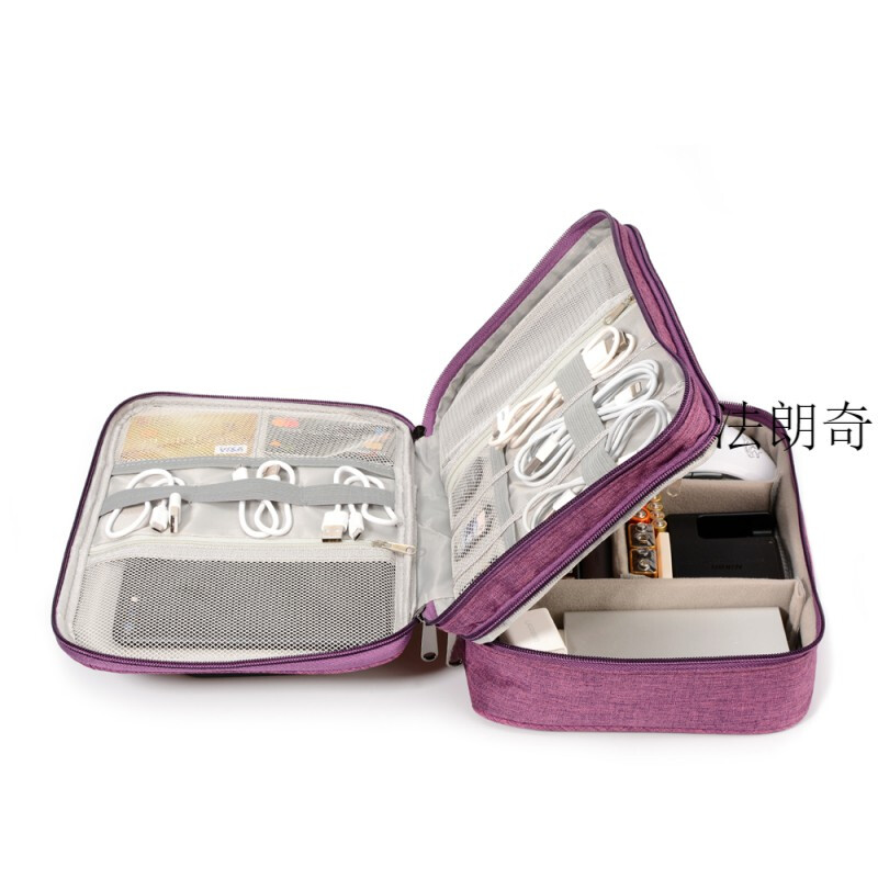 數據線收納數據線整理收納線神器數據線數碼收納包充電器旅行包電子產品配件整理袋 黑色薄款