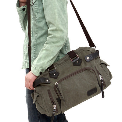 包郵男包 帆布單肩包斜跨男士包包 休閑旅行包潮男包 韓版男背包 - 服飾 - 杭州19樓